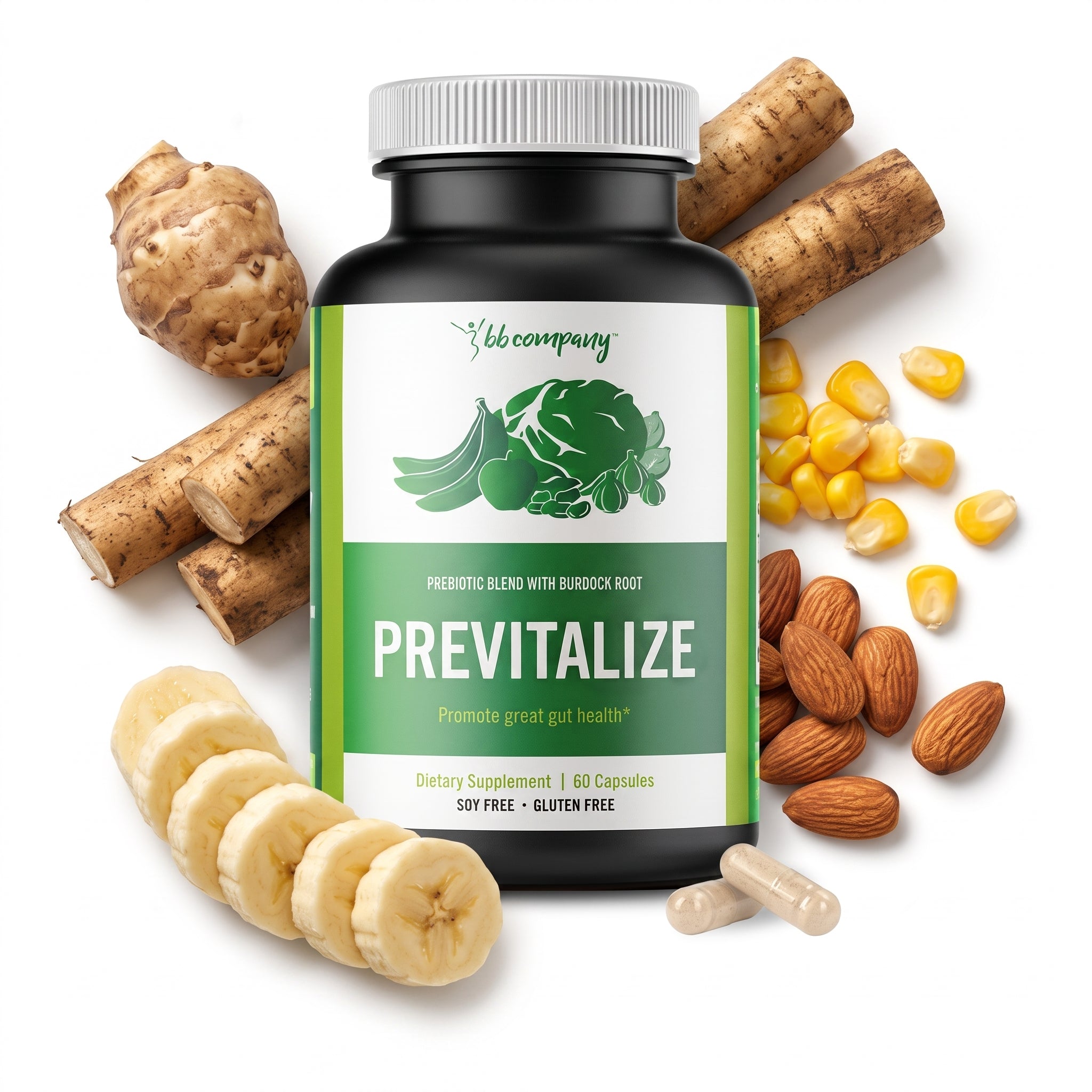 BB Company Previtalize | Prebiotics for Women, Prebiotic Fiber for Gut Health, 60 Ct