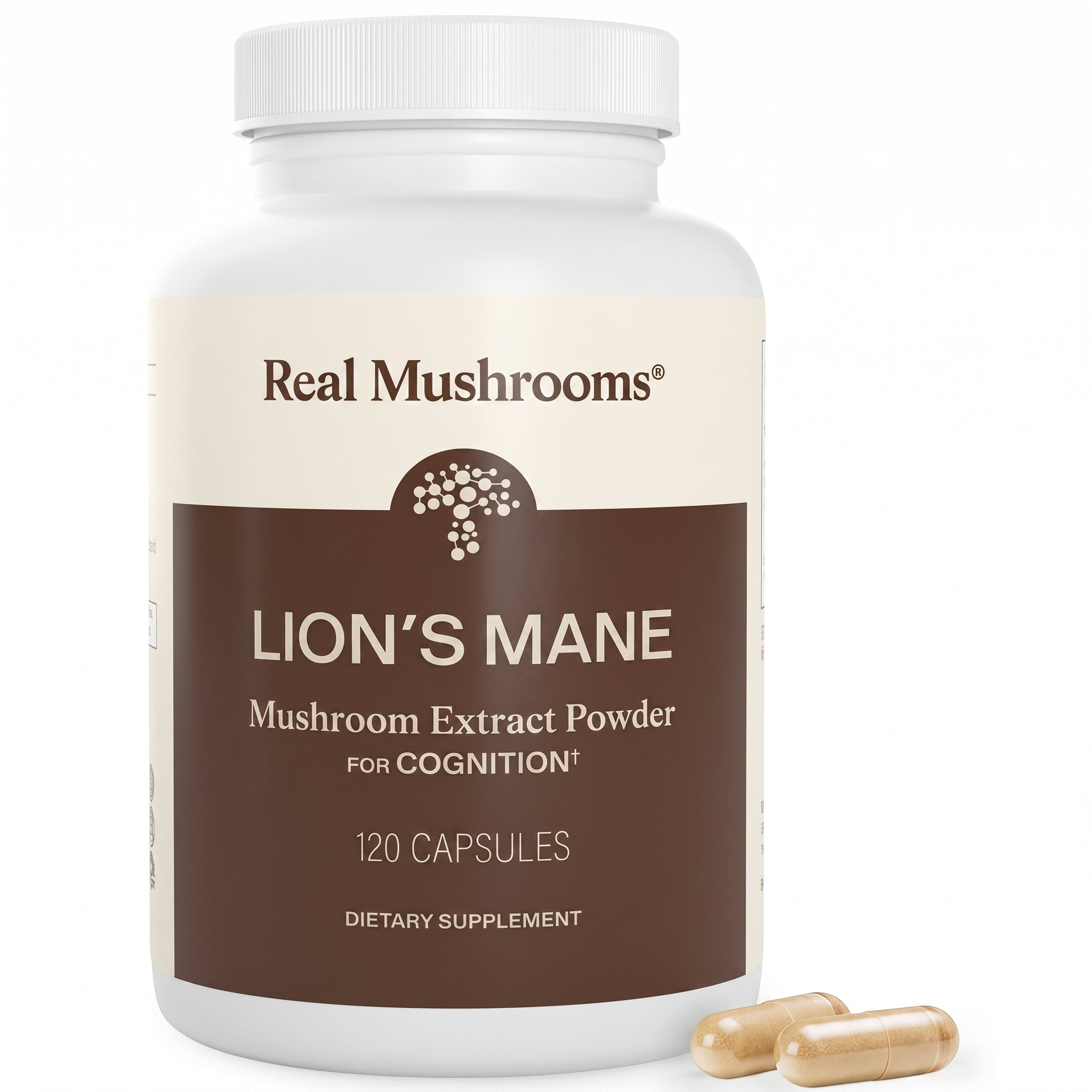 Real Mushrooms Organic Lions Mane Mushroom Capsules - 120 Count